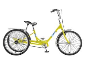 TRIKE SUN ADULT P-YL 24 ALY WHL***W/WHITE BASKET